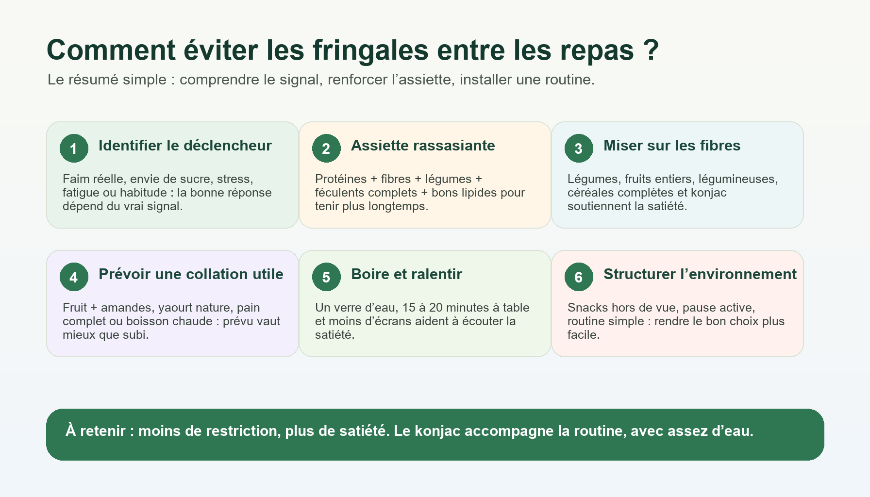 Infographie comment éviter les fringales entre les repas