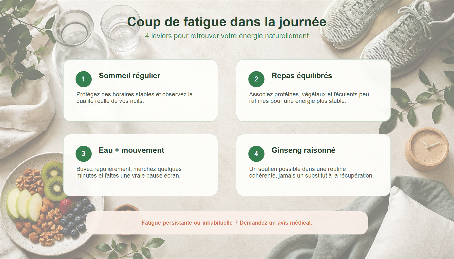Infographie coup de fatigue dans la journée
