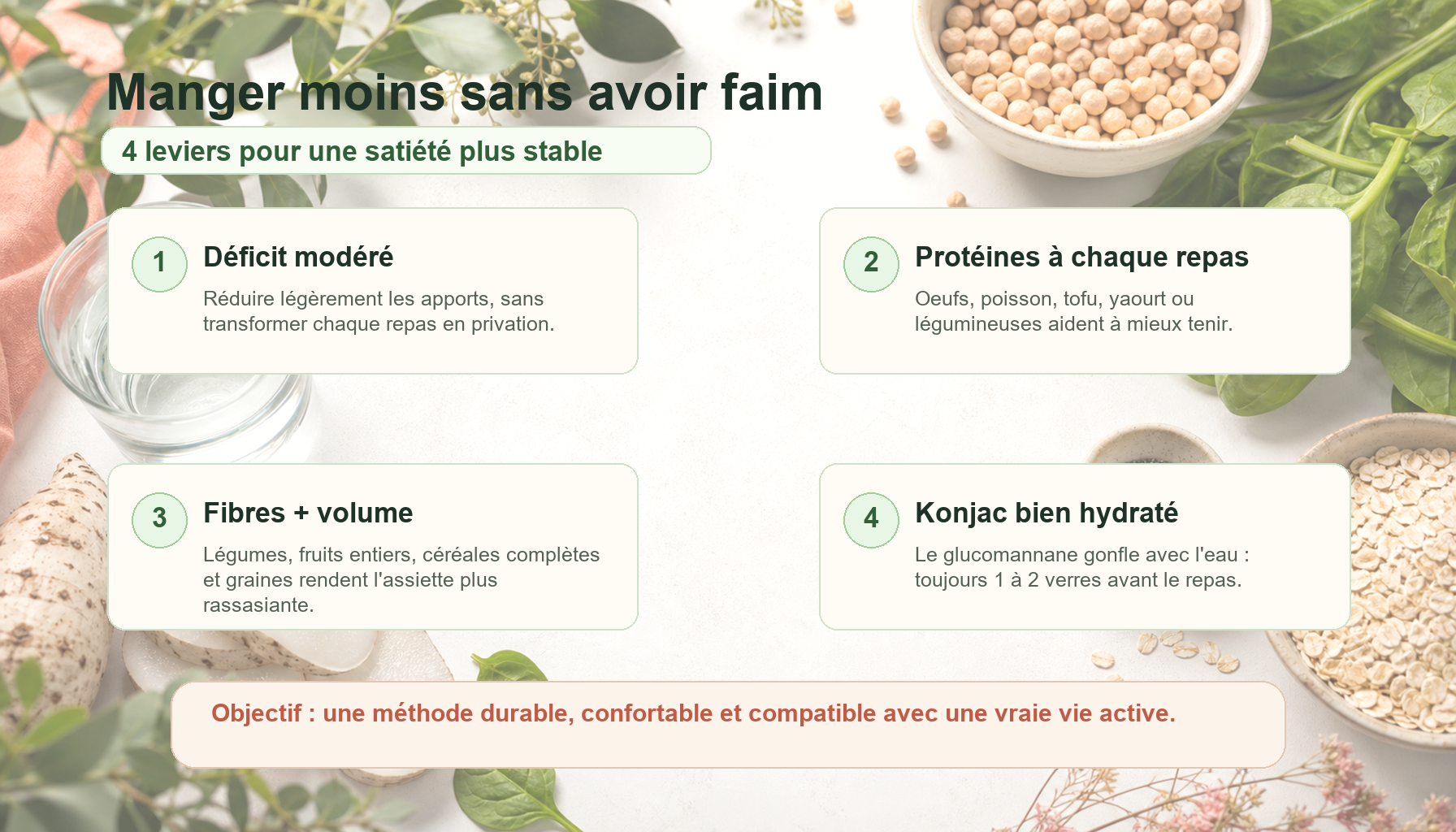 Infographie manger moins sans avoir faim pendant une perte de poids