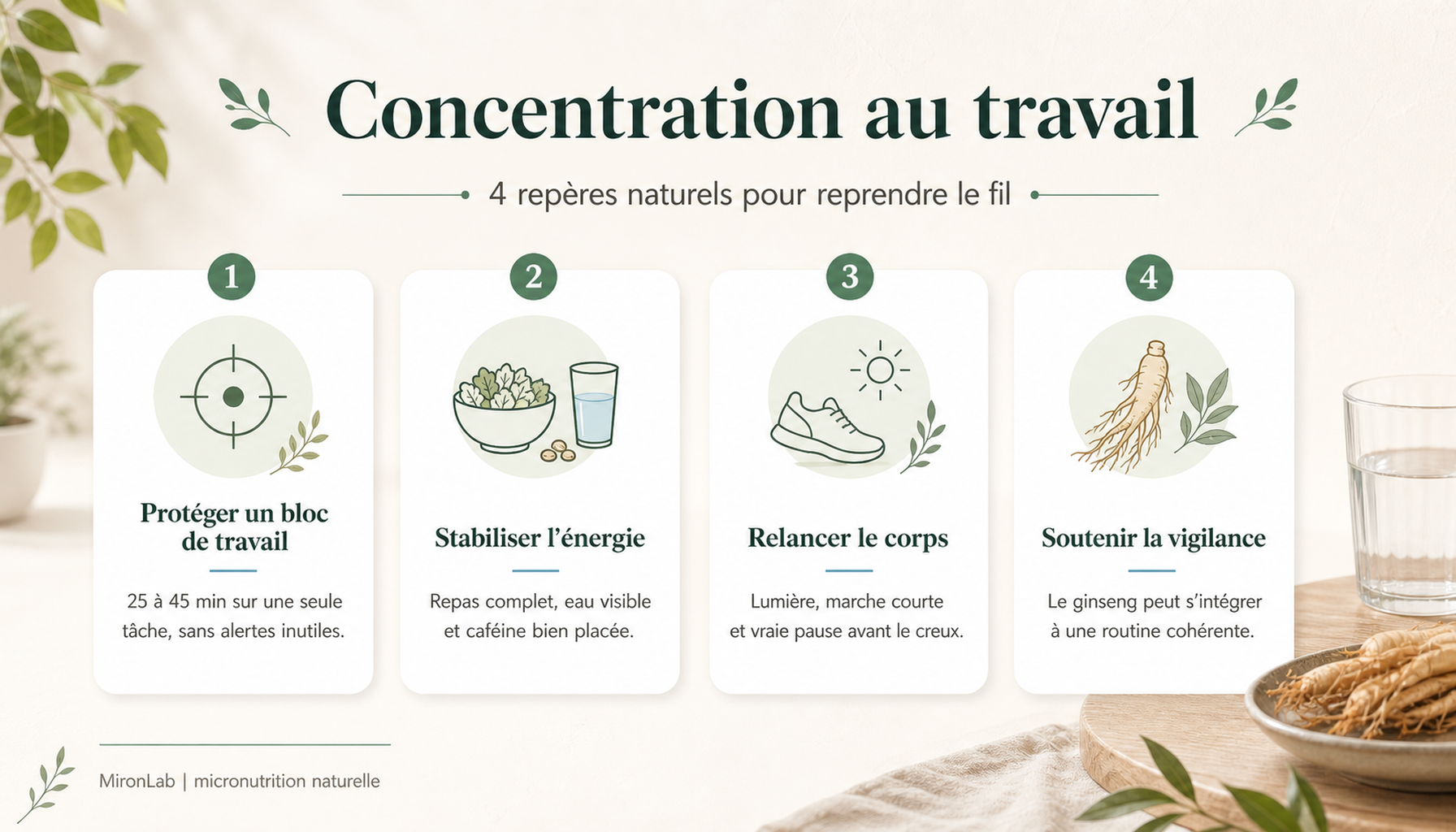 Infographie manque de concentration au travail