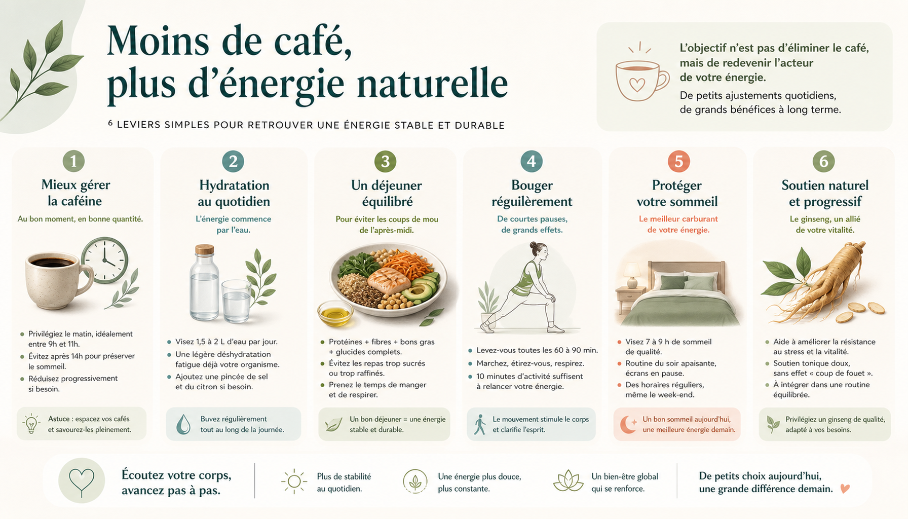 Infographie alternative naturelle au café