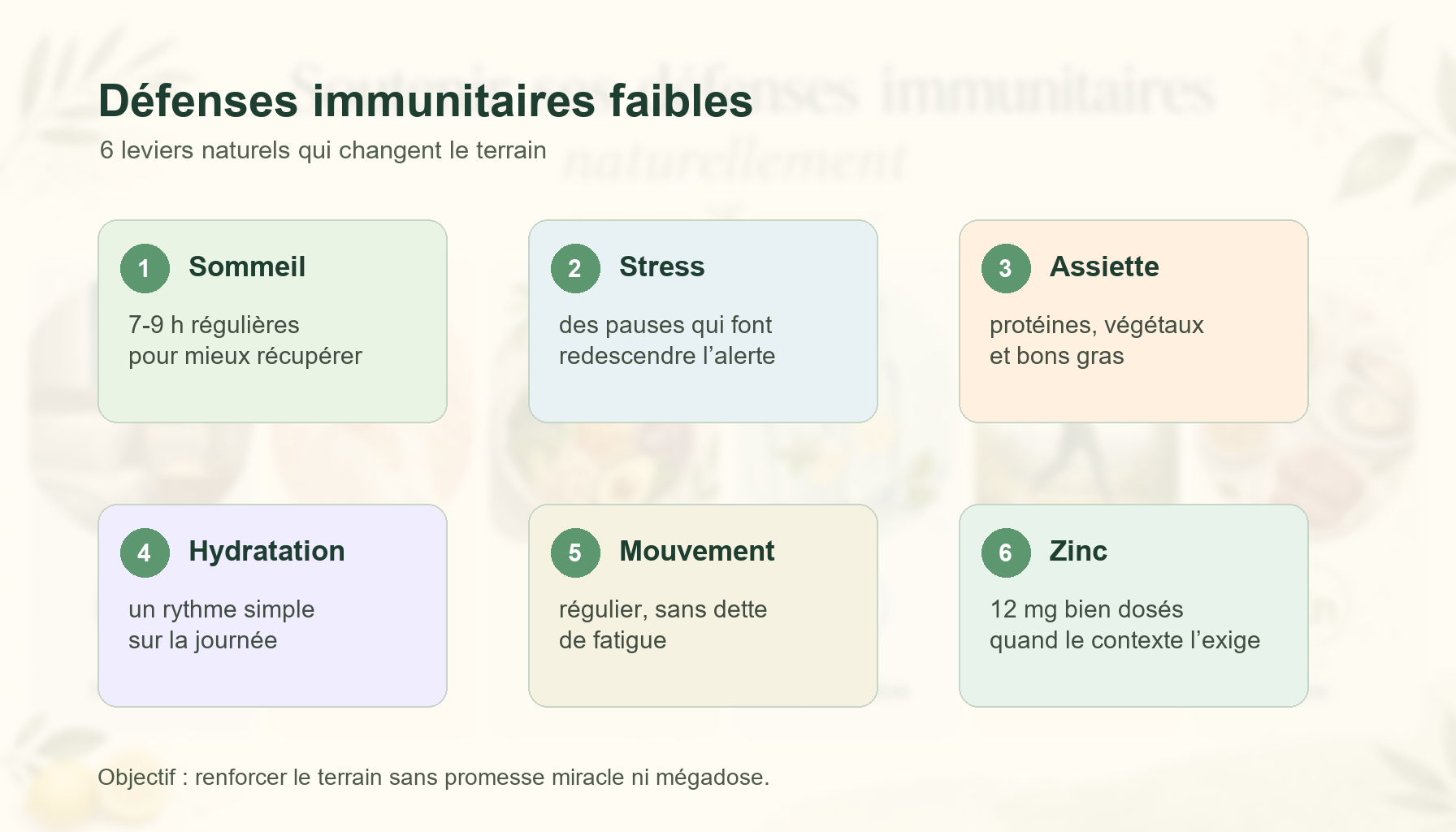 Infographie défenses immunitaires faibles