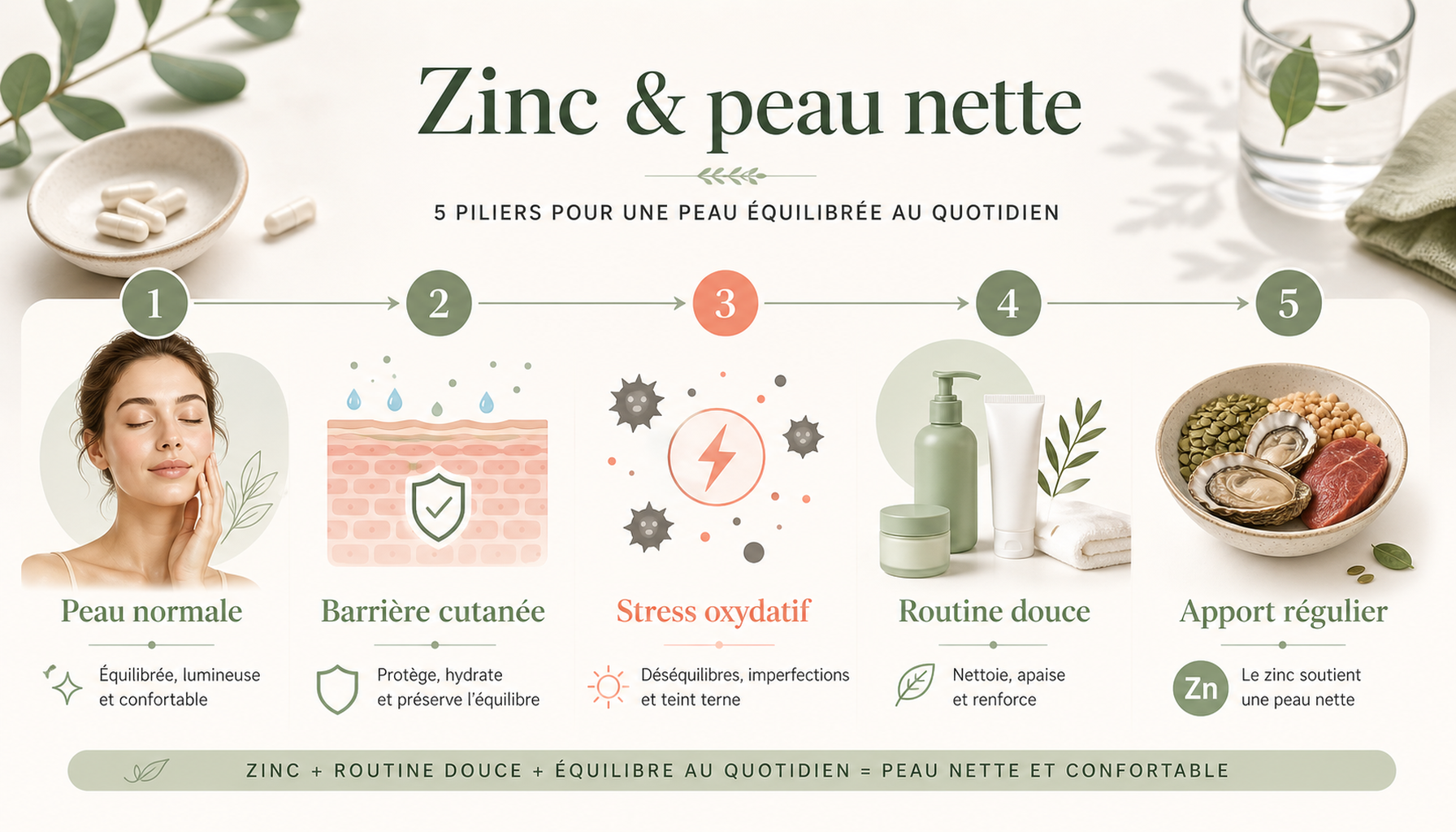 Infographie zinc peau imperfections
